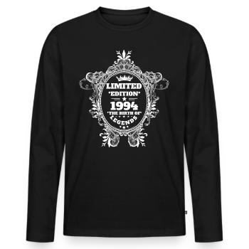 1994 - Männer Premium Bio Langarmshirt - Schwarz - Vorne - Nico (187cm)