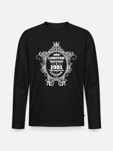 1981 - Men's Premium Organic Long Sleeve Shirt - black