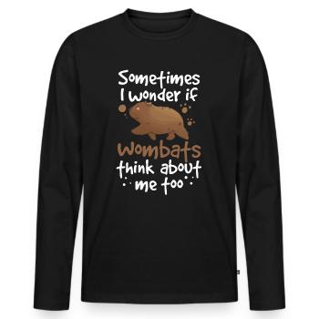 Wombats denken an mich Australien Beuteltier - Männer Premium Bio Langarmshirt - Schwarz - Vorne - Nico (187cm)