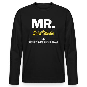 MR. souvent imité, jamais égalé Saint Valentin - T-shirt manches longues Premium bio Homme - noir - Devant - Nico (187cm)