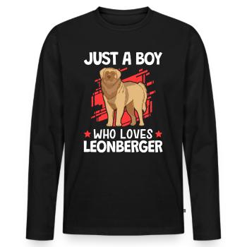 Nur ein Junge der Leonberger liebt Leonberger - Männer Premium Bio Langarmshirt - Schwarz - Vorne - Nico (187cm)