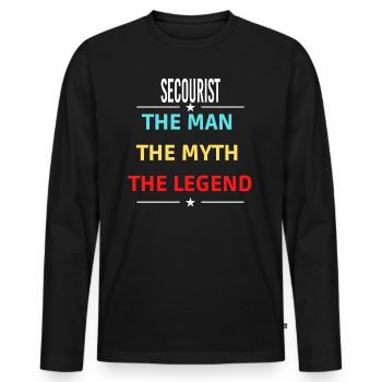 The Man The Myth The Legend SECOURIST - Men's Premium Organic Long Sleeve Shirt - black - Front - Nico (187cm)