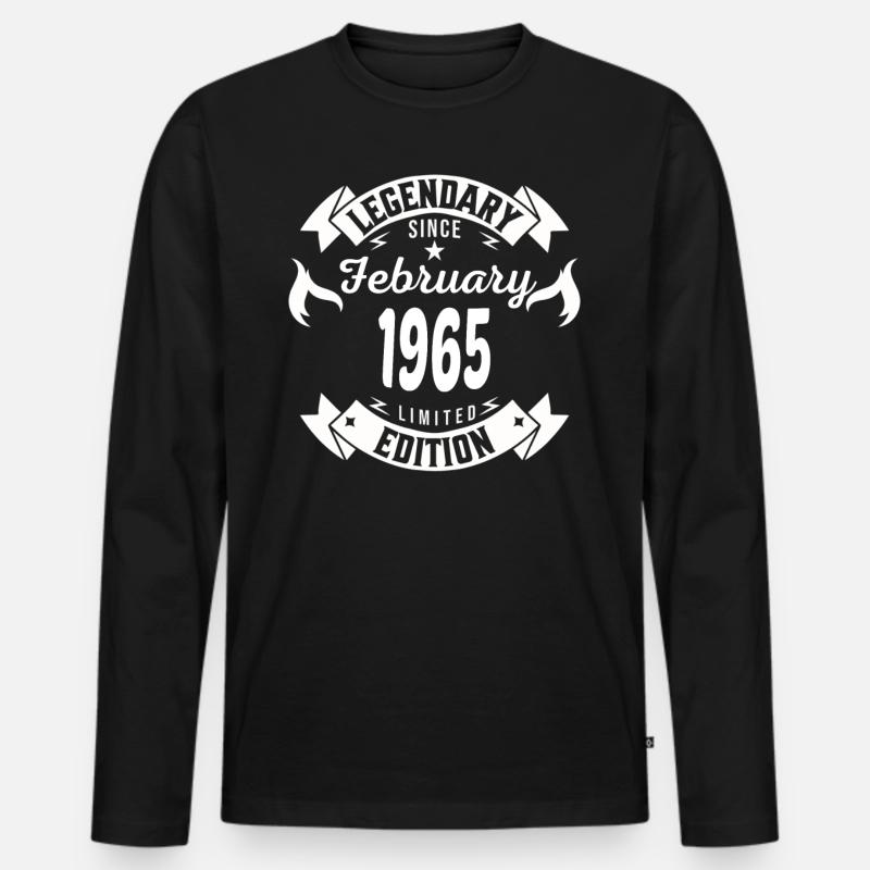 Legendary since february 1965 - Männer Premium Bio Langarmshirt - Schwarz