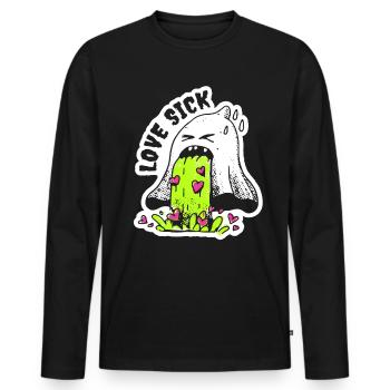 Valentine's Day - Love Sick - Anti Valentine - Men's Premium Organic Long Sleeve Shirt - black - Front - Nico (187cm)