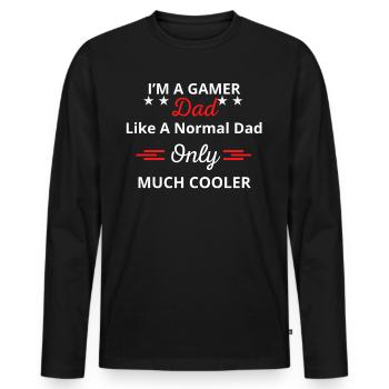 I m A Gamer Dad Funny Video Gaming - T-shirt manches longues Premium bio Homme - noir - Devant - Nico (187cm)