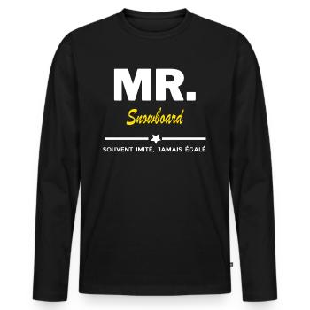 MR. souvent imité, jamais égalé Snowboard - T-shirt manches longues Premium bio Homme - noir - Devant - Nico (187cm)