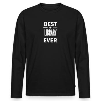 Best Ever LIBRARY - Men's Premium Organic Long Sleeve Shirt - black - Front - Nico (187cm)