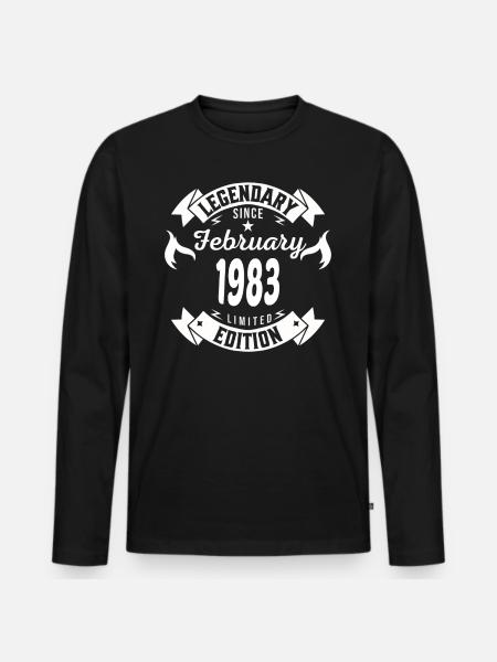 Legendär seit Februar 1983 - Männer Premium Bio Langarmshirt - Schwarz