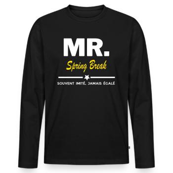 MR. souvent imité, jamais égalé Spring Break - T-shirt manches longues Premium bio Homme - noir - Devant - Nico (187cm)