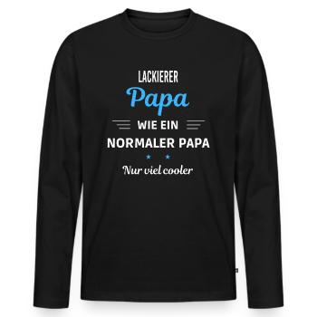 wie ein normaler Papa nur viel cooler Lackierer - Männer Premium Bio Langarmshirt - Schwarz - Vorne - Nico (187cm)