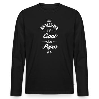 Appellez moi le Goat des Papas - T-shirt manches longues Premium bio Homme - noir - Devant - Nico (187cm)