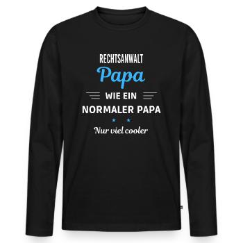 wie ein normaler Papa nur viel cooler Rechtsanwalt - Männer Premium Bio Langarmshirt - Schwarz - Vorne - Nico (187cm)