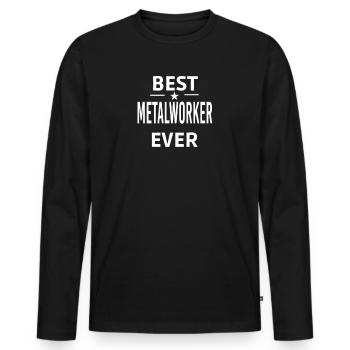 Best Ever METALWORKER - Men's Premium Organic Long Sleeve Shirt - black - Front - Nico (187cm)