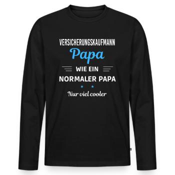 wie ein normaler Papa nur viel cooler - Männer Premium Bio Langarmshirt - Schwarz - Vorne - Nico (187cm)