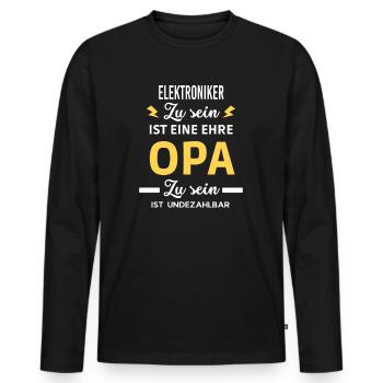 ist eine ehre OPA ist undezahlbar Elektroniker - Männer Premium Bio Langarmshirt - Schwarz - Vorne - Nico (187cm)