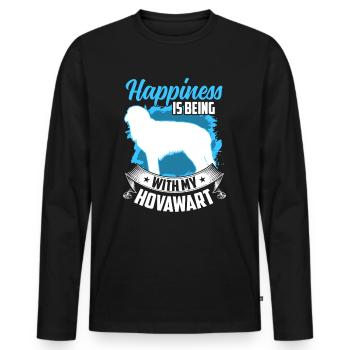 Hovawart macht glücklich derber Bauernhund - Männer Premium Bio Langarmshirt - Schwarz - Vorne - Nico (187cm)