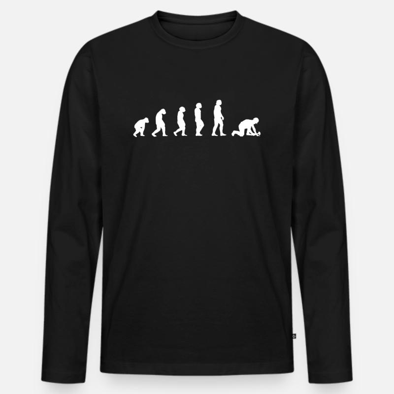 Parquet Layer Evolution Tiler - Men's Premium Organic Long Sleeve Shirt - black