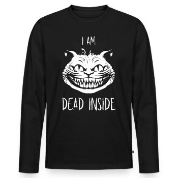 I'm Dead Inside - Cheshire Cat for Cat Lovers - Men's Premium Organic Long Sleeve Shirt - black - Front - Nico (187cm)
