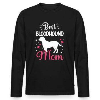 Meilleure maman de lévrier hanovrien - T-shirt manches longues Premium bio Homme - noir - Devant - Nico (187cm)