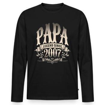 Papa Legend depuis 2007 Cadeau pour les pères fiers - T-shirt manches longues Premium bio Homme - noir - Devant - Nico (187cm)