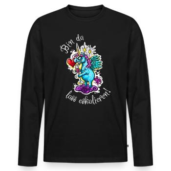 Einhorn Eskalation Unicorn - Männer Premium Bio Langarmshirt - Schwarz - Vorne - Nico (187cm)