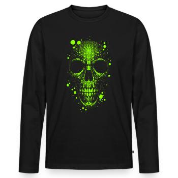 Totenkopf Skull - Männer Premium Bio Langarmshirt - Schwarz - Vorne - Nico (187cm)