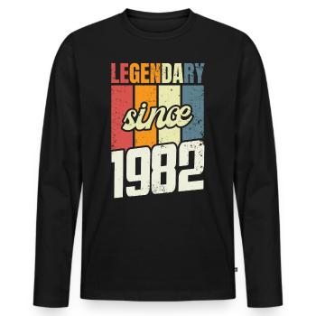 41st Birthday Level 41 Years 1982 Decoration Gift - Men's Premium Organic Long Sleeve Shirt - black - Front - Nico (187cm)