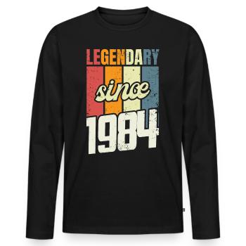 39e anniversaire Niveau 39 ans 1984 Cadeau de décoration - T-shirt manches longues Premium bio Homme - noir - Devant - Nico (187cm)