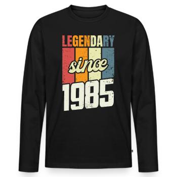 38e anniversaire Niveau 38 ans 1985 Cadeau de décoration - T-shirt manches longues Premium bio Homme - noir - Devant - Nico (187cm)