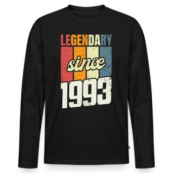 30. Geburtstag Stufe 30 Jahre 1993 - Männer Premium Bio Langarmshirt - Schwarz - Vorne - Nico (187cm)
