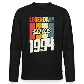 29th Birthday Level 29 Years 1994 - Men's Premium Organic Long Sleeve Shirt - black - Front - Nico (187cm)
