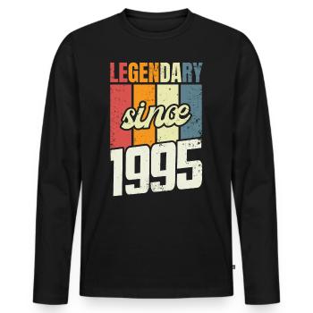 28th Birthday Level 28 Years 1995 - Men's Premium Organic Long Sleeve Shirt - black - Front - Nico (187cm)