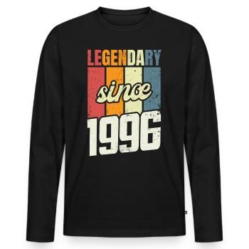 27. Geburtstag Stufe 27 Jahre 1996 - Männer Premium Bio Langarmshirt - Schwarz - Vorne - Nico (187cm)