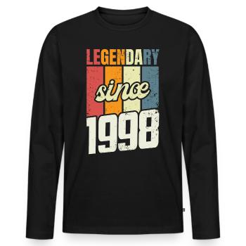 25. Geburtstag Stufe 25 Jahre 1998 - Männer Premium Bio Langarmshirt - Schwarz - Vorne - Nico (187cm)