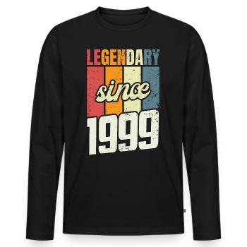 24e anniversaire Niveau 24 ans 1999 - T-shirt manches longues Premium bio Homme - noir - Devant - Nico (187cm)