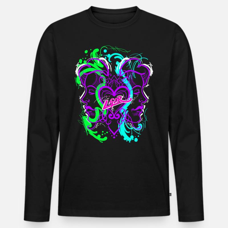 L.Gor - Männer Premium Bio Langarmshirt - Schwarz