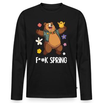 Conception d’ours avec slogan sarcastique pour le printemps - T-shirt manches longues Premium bio Homme - noir - Devant - Nico (187cm)