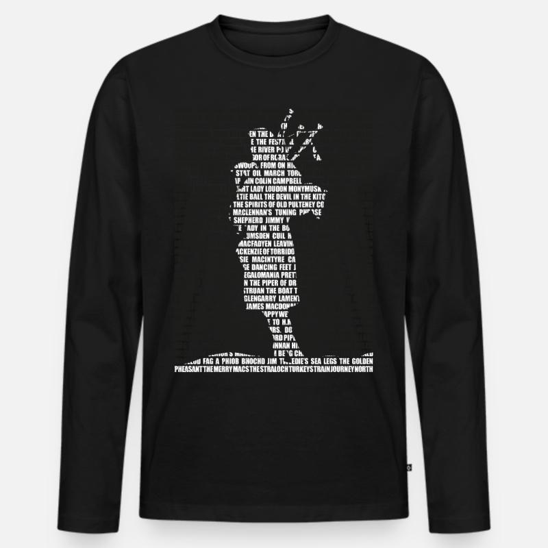 Bagpipe Tunes - Männer Premium Bio Langarmshirt - Schwarz