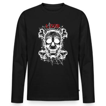 L.Gor - Männer Premium Bio Langarmshirt - Schwarz - Vorne - Nico (187cm)