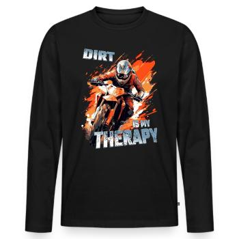 La saleté est ma thérapie - Dirtbike Motocross Spruch - T-shirt manches longues Premium bio Homme - noir - Devant - Nico (187cm)
