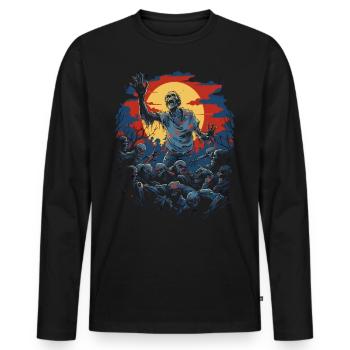 Cruel Zombie Horde: Scary Halloween Night - T-shirt manches longues Premium bio Homme - noir - Devant - Nico (187cm)