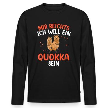 Will ein Quokka sein Australien Beuteltier - Männer Premium Bio Langarmshirt - Schwarz - Vorne - Nico (187cm)
