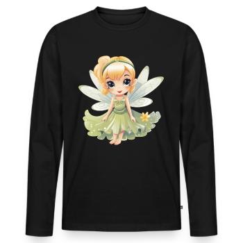 Douce fée avec magie féerique pour les enfants et les dames - T-shirt manches longues Premium bio Homme - noir - Devant - Nico (187cm)