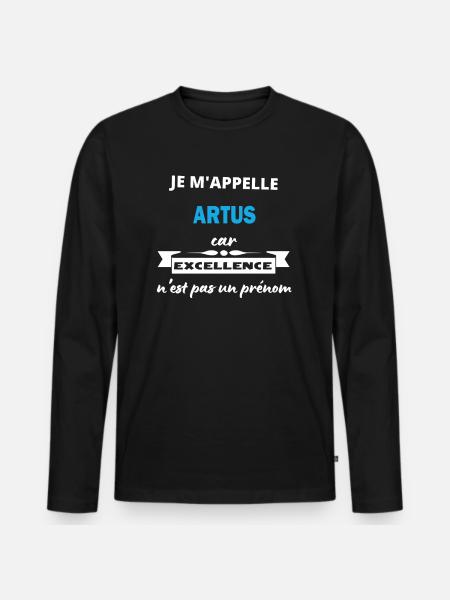 Je m'appelle excellence Artus - T-shirt manches longues Premium bio Homme - noir