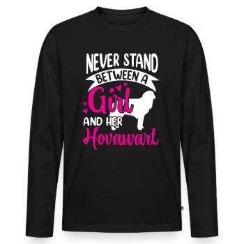 Mädchen und ihr Hovawart Derber Bauernhund - Männer Premium Bio Langarmshirt - Schwarz - Vorne - Nico (187cm)