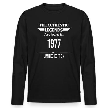 LEGENDS ARE BORN IN 1977 LIMITED EDITION - T-shirt manches longues Premium bio Homme - noir - Devant - Nico (187cm)