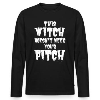 Introverted Halloween Costume - Cynical Humor - Men's Premium Organic Long Sleeve Shirt - black - Front - Nico (187cm)