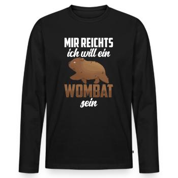 Will ein Wombat sein Australien Beuteltier - Männer Premium Bio Langarmshirt - Schwarz - Vorne - Nico (187cm)