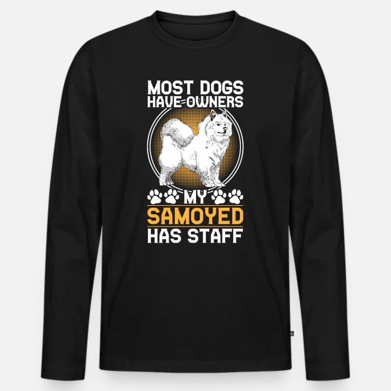 Samojede hat Personal Samojedenspitz - Männer Premium Bio Langarmshirt - Schwarz