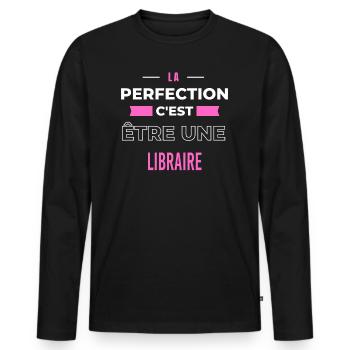Fier d'être un légendaire GARDE CHASSE HUMOUR - T-shirt manches longues Premium bio Homme - noir - Devant - Nico (187cm)